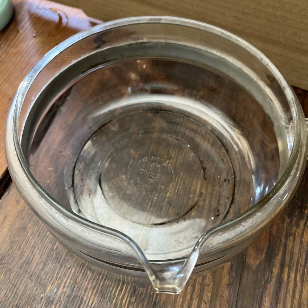 Vintage Pyrex Glass Sauce Pan 1.5 Qt Clear Handle Stainless Ring Pour Spout - Picture 3 of 7